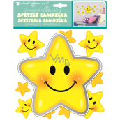 Lampička na stěnu samolepicí svítící LED hvězdička 18 cm