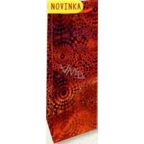 Nekupto Dárková papírová taška hologram na láhev 33 x 10 x 9 cm Červená 121 30 THLH