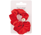 Richstar Accessories Gumička do vlasů sametová s perlou, červená