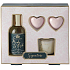 Sunkissed Relax and Bathe Signature sprchový gel 100 ml + šumivá srdíčka do koupele 2 x 20 g + vonná svíčka 30 g, kosmetická sada pro ženy