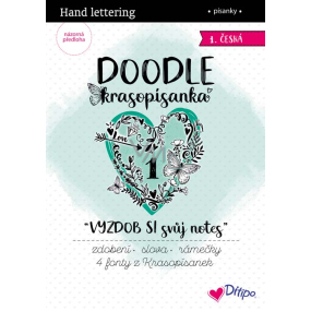 Ditipo Krasopísanka Doodle - Vyzdob si svůj notes 1 předtištěná česká slova k procvičení 36 stran