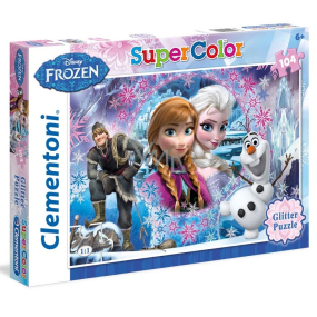Clementoni SuperColor Glitter Puzzle Ledové království 104 dílků, doporučený věk 6+