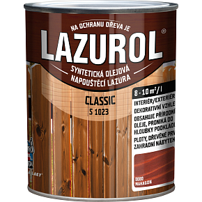 Lazurol Classic S1023 tenkovrstvá lazura na dřevo s obsahem olejů, 0080 mahagon, 750 ml