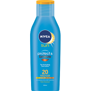 Nivea Sun OF 20 Protect & Bronze mléko na opalování podporující zhnědnutí, 200 ml
