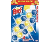 Bref Power Aktiv 4 Formula Lemon WC blok pro hygienickou čistotu a svěžest Vaší toalety, zbarvuje vodu, Mega pack 3 x 50 g