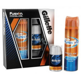 Gillette Fusion ProGlide Manual strojek + náhradní hlavice 1 kus + Hydratační gel 75 ml + Balzám 3v1 9 ml, kosmetická taška, kosmetická sada pro muže