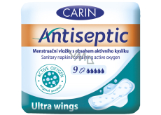 Carin Antiseptic Ultra Wings hygienické vložky s křidélky s obsahem aktivního kyslíku 9 kusů