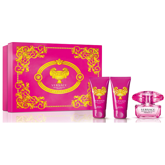 Versace Bright Crystal Absolu parfémovaná voda pro ženy 50 ml + tělové mléko 50 ml + sprchový gel 50 ml, dárková sada
