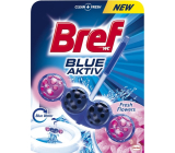 Bref Blue Aktiv Fresh Flowers WC blok pro hygienickou čistotu a svěžest Vaší toalety, obarvuje vodu do modrého odstínu 50 g