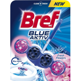 Bref Blue Aktiv Fresh Flowers WC blok pro hygienickou čistotu a svěžest Vaší toalety, obarvuje vodu do modrého odstínu 50 g