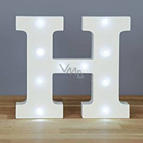 Nekupto Dřevěné LED písmeno H dekorace 16 cm