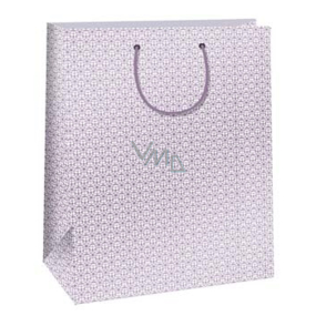 Ditipo Dárková papírová taška 32,4 x 10,2 x 45,5 cm bílá, růžový ornament QXA