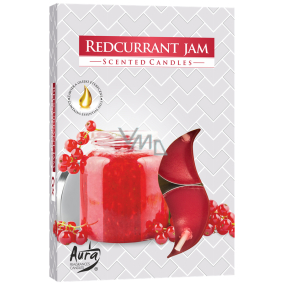 Bispol Aura Redcurrant Jam - Červený rybíz vonné čajové svíčky 6 kusů