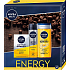 Nivea Men Active Energy voda po holení 100 ml + sprchový gel 250 ml + antiperspirant sprej 150 ml, kosmetická sada pro muže
