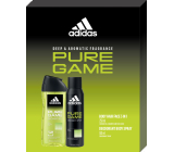 Adidas Pure Game deodorant sprej 150 ml + 3v1 sprchový gel na tělo, tvář a vlasy 250 ml, kosmetická sada pro muže