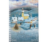 Albi Hrací přání do obálky vánoční Vesnička v zimě 14,8 x 21 cm