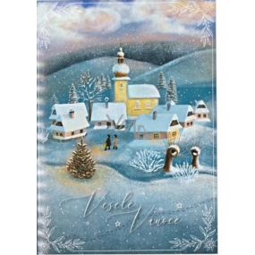 Albi Hrací přání do obálky vánoční Vesnička v zimě 14,8 x 21 cm
