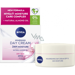 Nivea 24h Moisture SPF15 výživný denní krém pro suchou pleť až citlivou pleť 50 ml