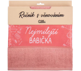 Albi Dárkový ručník - Nejmilejší babička růžový 50 x 90 cm