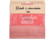 Albi Dárkový ručník - Nejmilejší babička růžový 50 x 90 cm