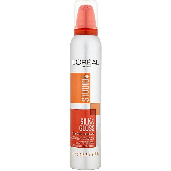 Loreal Paris Studio Line Silk & Gloss Curl Mousse pěna pro vytvarování vln 200 ml