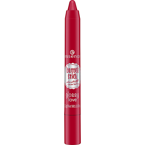 Essence Butter Stick Glossy Love barva na rty 03 Strawberry Soft 2,2 g