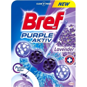 Bref Purple Aktiv Lavender WC blok pro hygienickou čistotu a svěžest Vaší toalety, obarvuje vodu do fialového odstínu 50 g