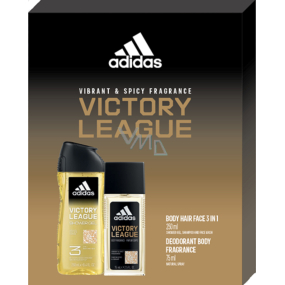 Adidas Victory League parfémovaný deodorant sklo 75 ml + sprchový gel 250 ml, kosmetická sada pro muže