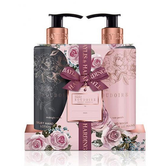 Baylis & Harding Okvětní lístky růže tekuté mýdlo 300 ml + tekutý krém na ruce 300 ml péče o ruce dárková sada