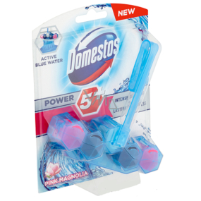 Domestos Power 5+ Blue Water Pink Magnolia Wc tuhý blok 53 g