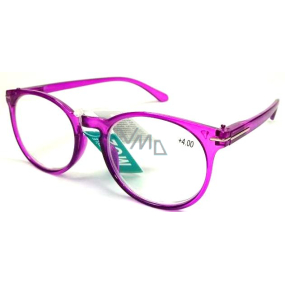 Berkeley Čtecí dioptrické brýle +4,0 plast středně fialové, kulaté skla 1 kus MC2171