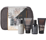 Sunkissed Travel Bag Skin Expert sprchový gel 100 ml + šampon na vlasy 100 ml + peeling na obličej 50 ml + tělové mléko 50 ml + kosmetická taštička, kosmetická sada pro muže