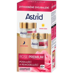 Astrid Rose Premium 65+ posilující a remodelující denní krém pro velmi zralou pleť 50 ml + Rose Premium 65+ posilující a remodelující noční krém pro velmi zralou pleť 50 ml, duopack