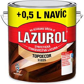 Lazurol Topdecor S1035 tenkovrstvá lazura na dřevo T021 ořech, 2,5 + 0,5 l