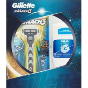 Gillette Mach3 holicí strojek + náhradní hlavice 1 kus + antiperspirant stick 48 ml, kosmetická sada, pro muže