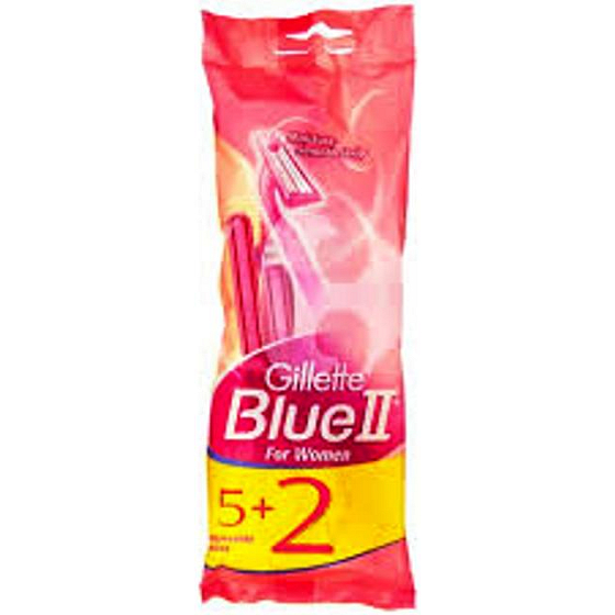 Gillette Lady Blue II Woman Jednorázová holítka se zvlhčujícím páskem 5 + 2 kusy, pro ženy