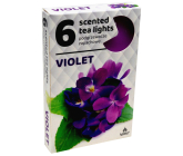 Tea Lights Fialky vonné čajové svíčky 6 kusů