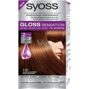 Syoss Gloss Sensation Šetrná barva na vlasy bez amoniaku 7-67 Skořicově měděný 115 ml