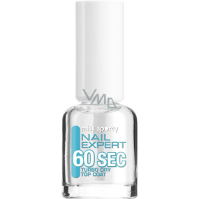 Miss Sporty Nail Expert 60 Sec Turbo Dry Top Coat rychleschnoucí krycí lak na nehty 8 ml