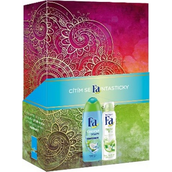 Fa Coconut Water sprchový gel 250 ml + Fresh antiperspirant deodorant sprej 150 ml, kosmetická sada