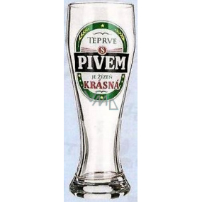 Nekupto Dárky s humorem Pivní sklenice humorné Teprve s pivem je žízeň krásná 0,6 l