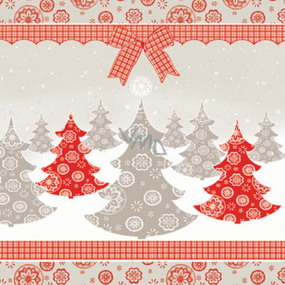 Ditipo Papírové ubrousky 3 vrstvé 33 x 33 cm 20 kusů Vánoční Hnědé a červené stromečky