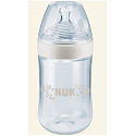 Nuk Nature Sense Láhev plastová kojící latexová savička 0 - 6 měsíců, velikost savičky S 260 ml