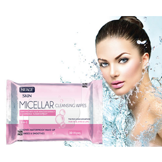Nuagé Micellar Aloe Vera, vitamín E & extrakt z heřmánku 3v1 micelární vlhčené ubrousky 25 kusů