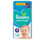 Pampers Active Baby Maxi Pack 4 9-14 kg plenkové kalhotky 58 kusů