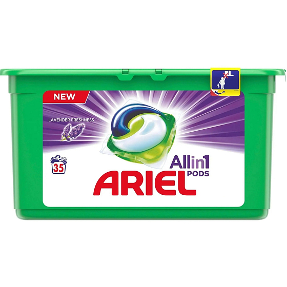 Ariel 3v1 Lavender Freshness gelové kapsle na praní prádla 35 kusů 945 g