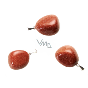 Goldstone zlatý Troml přívěsek, M cca 3 cm, 1 kus, kámen ambicí