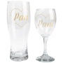 Albi Svatební sada Pan a Paní sklenka na víno 220 ml + sklenice na pivo 500 ml