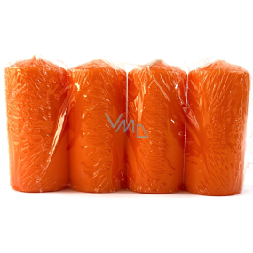 Oranžová svíčka válec 40 x 80 mm 4 kusy