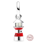 Charm Sterlingové stříbro 925 Maják zářící ve tmě, přívěsek na náramek symbol